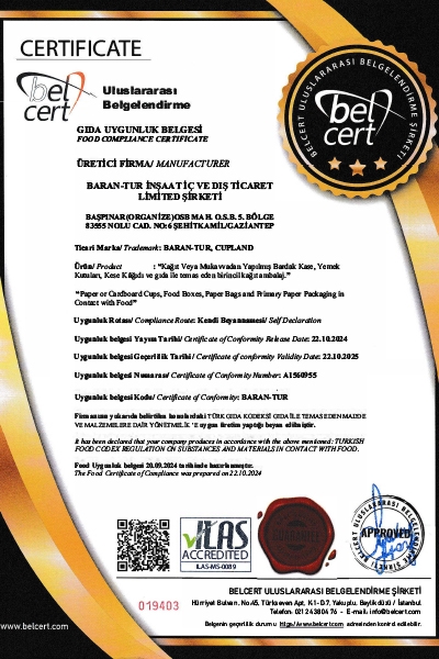 Food Compliance Certificate